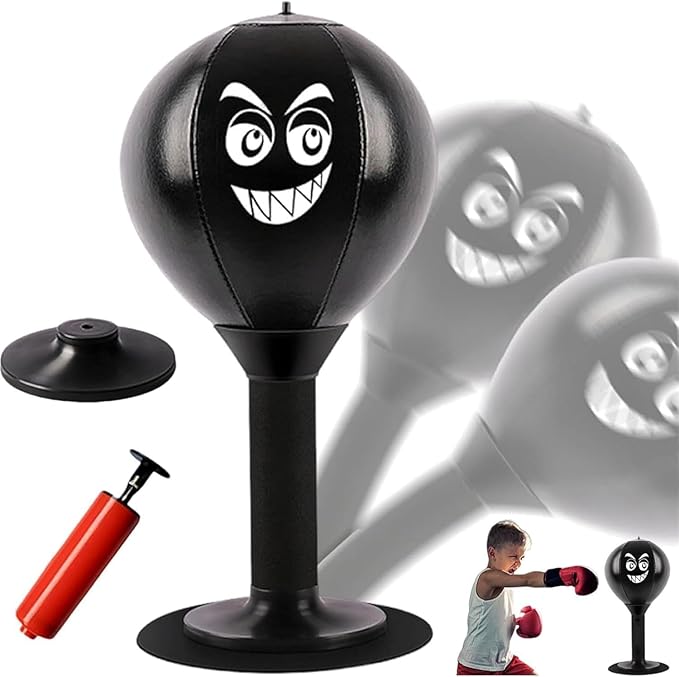 Desktop Punching Bag,Stress Buster with Suction Cup for Office Table and Counters,Heavy Duty Stress Relief Ball,Desk Boxing Punch Ball,Funny Gifts for Kids Coworkers and Friends